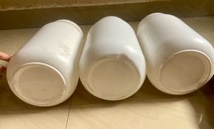Set of 3 White Plastic Jars