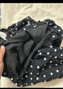 Black Polka Dot Bubble Skirt