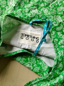 Green Paisley Print Tote Bag