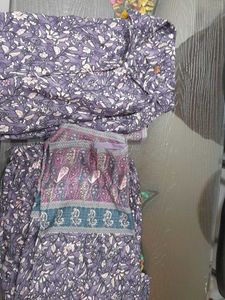 Beautiful Purple Floral Kurta Set