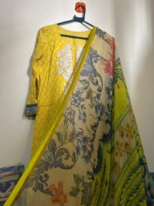 Vibrant Yellow Embroidered Kurta Set with Dupatta