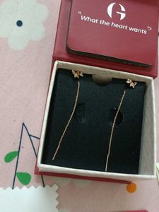 Rose Gold Butterfly Sui Dhaga Earrings