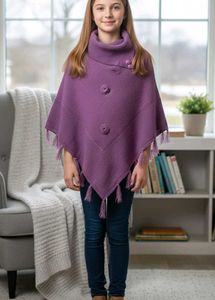 Stylish Purple Kids Poncho