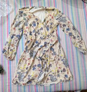 Floral Print Wrap Dress