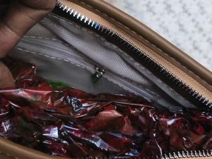Chic Grey Handbag with Cherry Charms