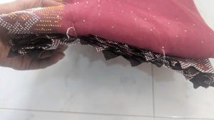 Brand New Maroon Stone Work Saree