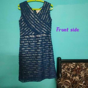 Elegant Navy Lace Dress