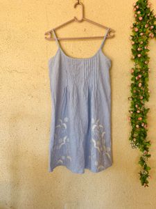 Light Blue Floral Mini Dress