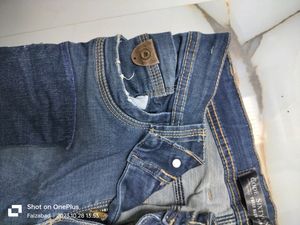 Mens Blue Damage Jeans