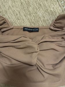 Ribbed Ruffle Top