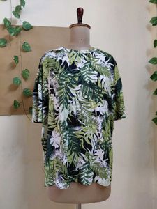 Tropical Print Relaxed Fit Top