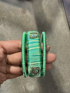 Beautiful Green Silk Thread Bangles