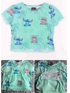 Cute Stitch Mesh Crop Top