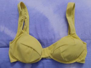 Yellow Ribbed Bikini Top