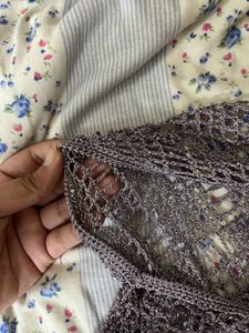 Sheer Crochet Knit Cover Up Top