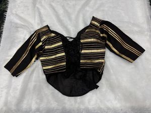 Black &amp; Gold Embroidered Lehenga Set