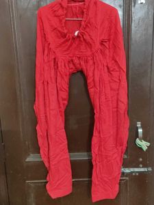 red fulkaari salwar suit without dupatta
