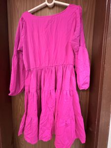 Vibrant Pink Tiered Mini Dress