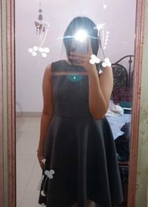 Chic Grey Sleeveless Fit and Flare Dress