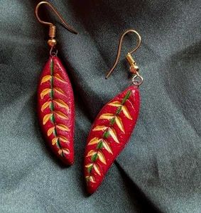Handmade Leaf Design Earrings