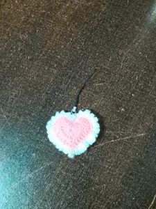 Crocheted Heart phone charm