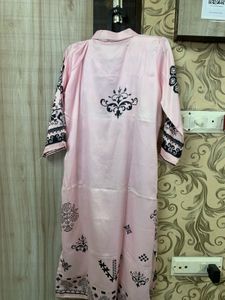 Stylish Pink turkish coord set with Black Print