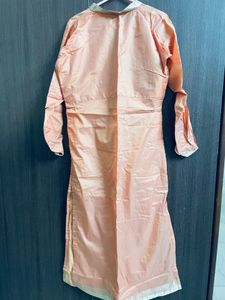 peach color silk kurti for sale