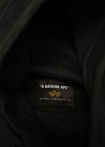 BAPE x Alpha Industries Rib Collar Hoodie — Black