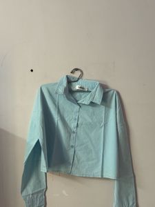 Blue Crop Top Shirt