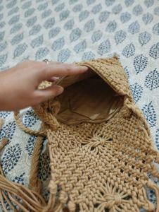 Boho Macrame Fringe Crossbody Bag
