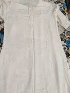 White Kurta with Geometric Print