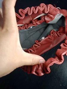Chic Ruched Handle Bow Bag