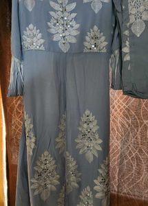 Embroidered Blue Kurta Set