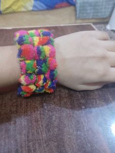 Bohemian Multi-Color Pom-Pom Ethnic Bracelet