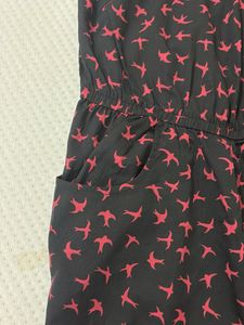 Chic Black &amp; Red Bird Print Jumpsuit