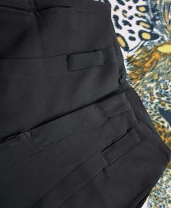 Wide Leg Slit Black Pants