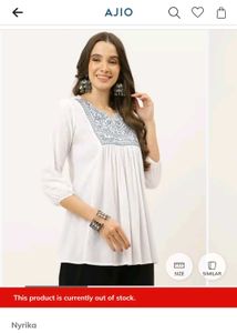 Off white Embroidered Tunic Top