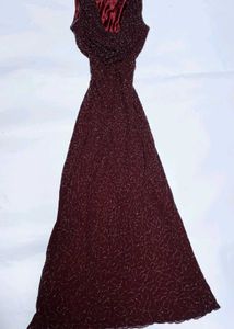 Sparkling Embellished Maroon Dress