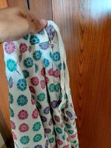 Flowy Midi Skirt with Floral Ethnic Print
