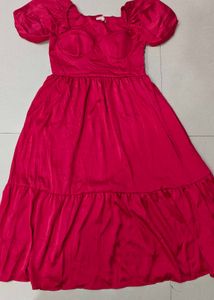 Pink corseted fit and flare dress 🩷
