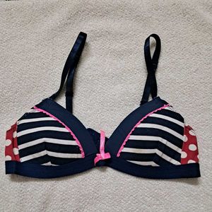 Y2k Vintage Striped & Polka Dot Bra