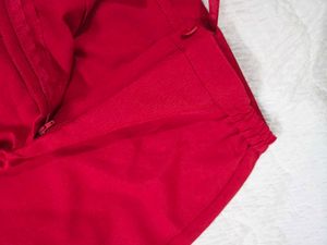 Red flared high-rise trouser waist 30
