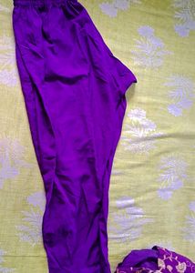 Elegant Purple Kurta with Gold Embroidery