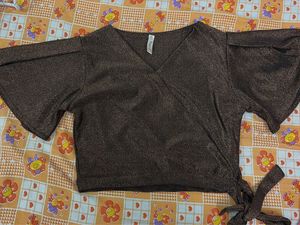 Sparkly Wrap Crop Top