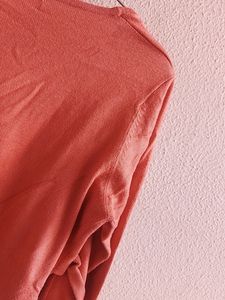 🔥Coral pink woolen knot top🔥