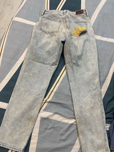 Acid Wash Straight Leg Jeans