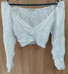 L.A. HEARTS' White Long Sleeve Crop Top