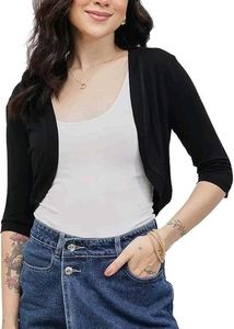 Black Cropped Cardigan Shrug