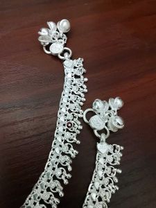 Elegant Silver Tone Anklets