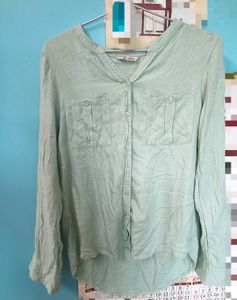 Sage Green Button-Up Utility Shirt